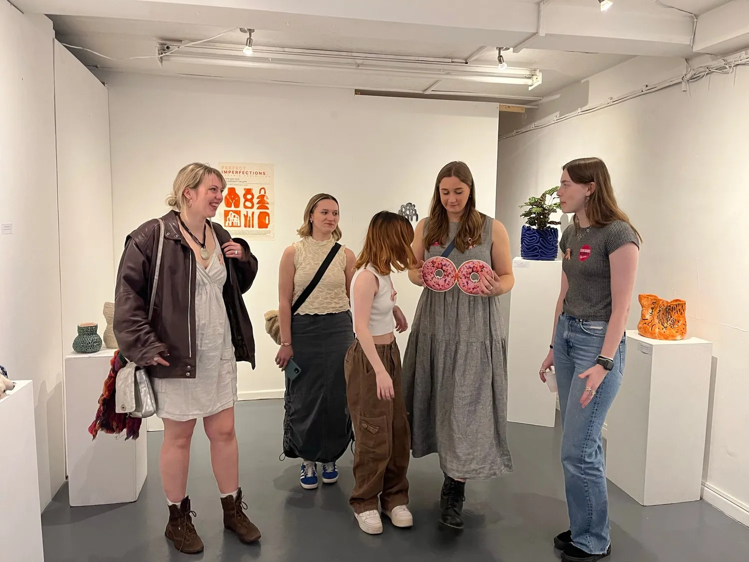 Visitors together at the Ceramic Society exhibition at Locksbrook.